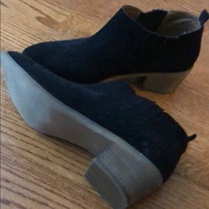 Black Faux Suede Ankle Boots